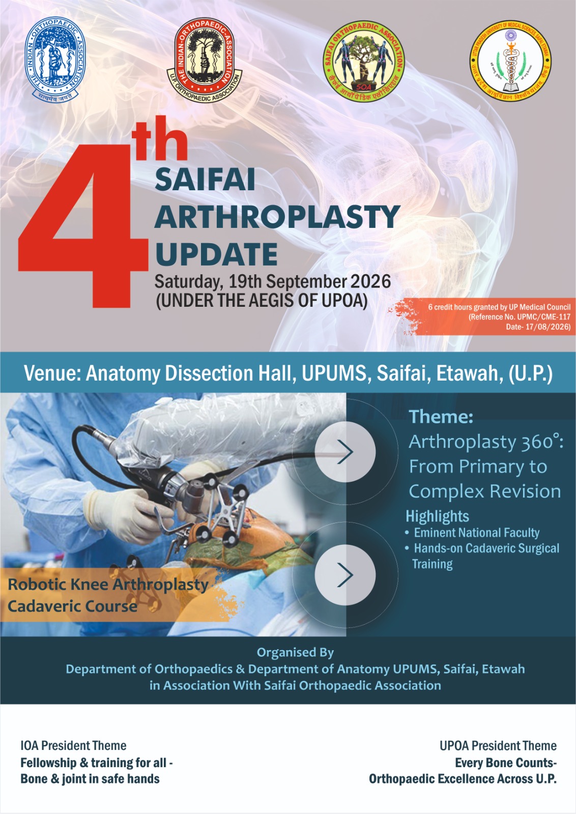 4th Saifai Arthroplasty Update 2026 event design